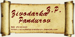 Živodarka Pandurov vizit kartica
